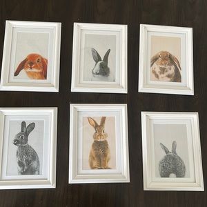 Set of bunny prints for nursery art